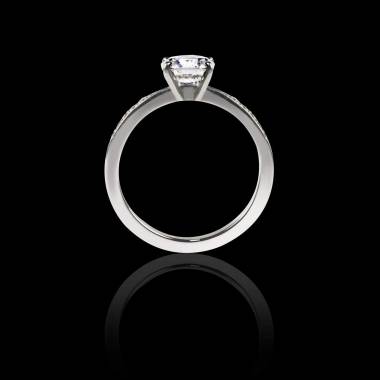 Solitaire diamant pavage diamant or blanc Judith