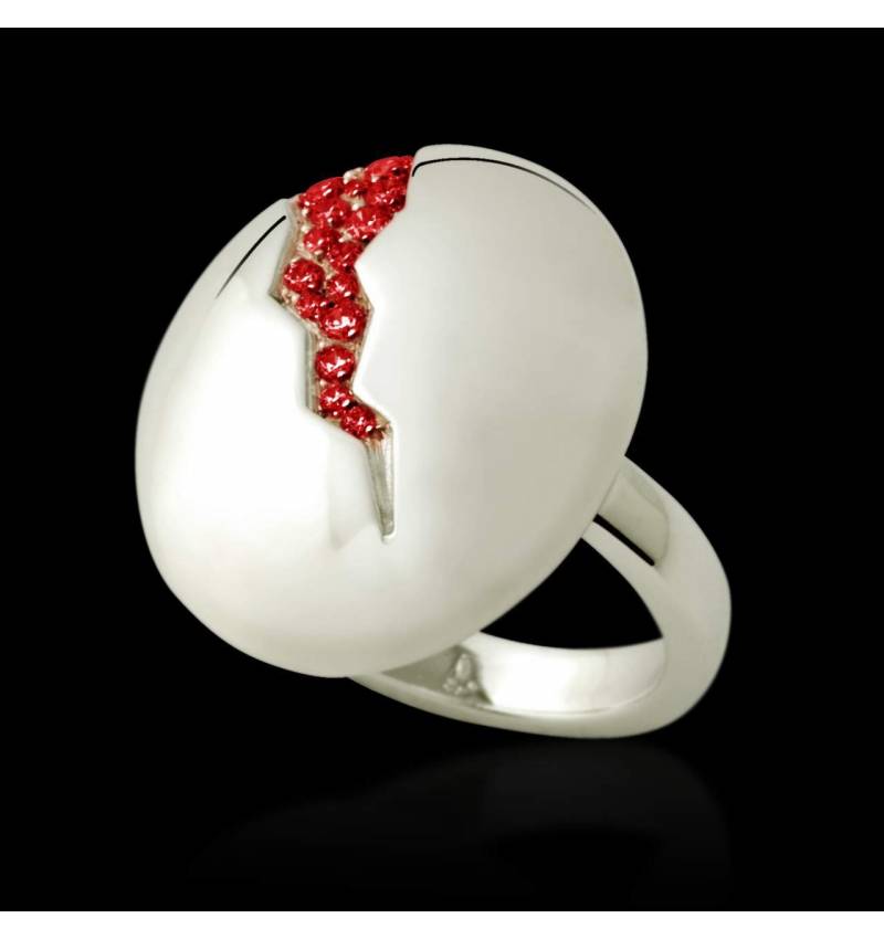 Bague de fiançailles rubis 0,6 carat or blanc Quake