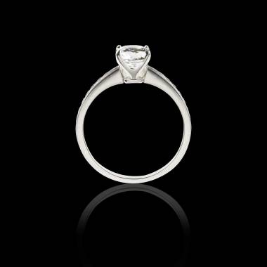 Solitaire diamant pavage diamant or blanc Sandy