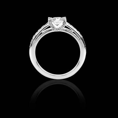 Solitaire diamant pavage diamant or blanc Hera