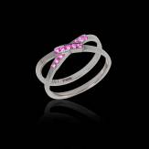 Bague de fiançailles saphir rose 1 carat or blanc Tifène