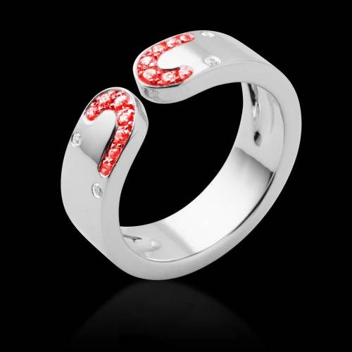 Bague de fiançailles rubis or blanc Séductrice