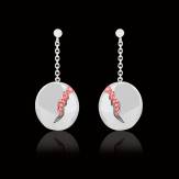 Boucles d’oreilles pavage rubis or blanc 18K Quake