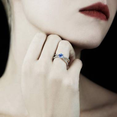 Bague saphir bleu Amandine