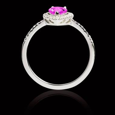 Bague saphir rose poire Sandra