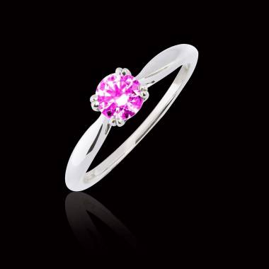 Bague de fiançailles saphir rose or blanc Laureen Solo