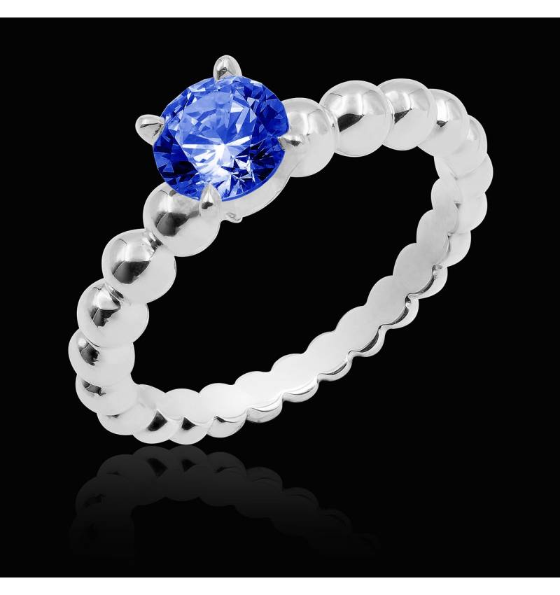 Bague saphir bleu Perle