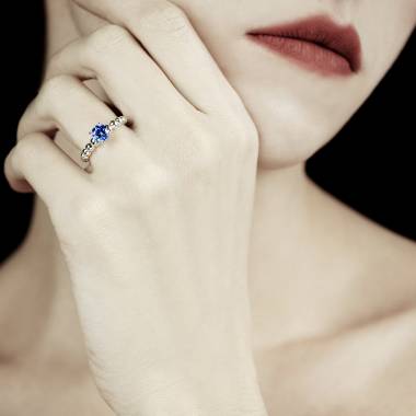 Bague saphir bleu Perle