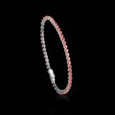 Bracelet rubis 3,71 carats or blanc Rivière