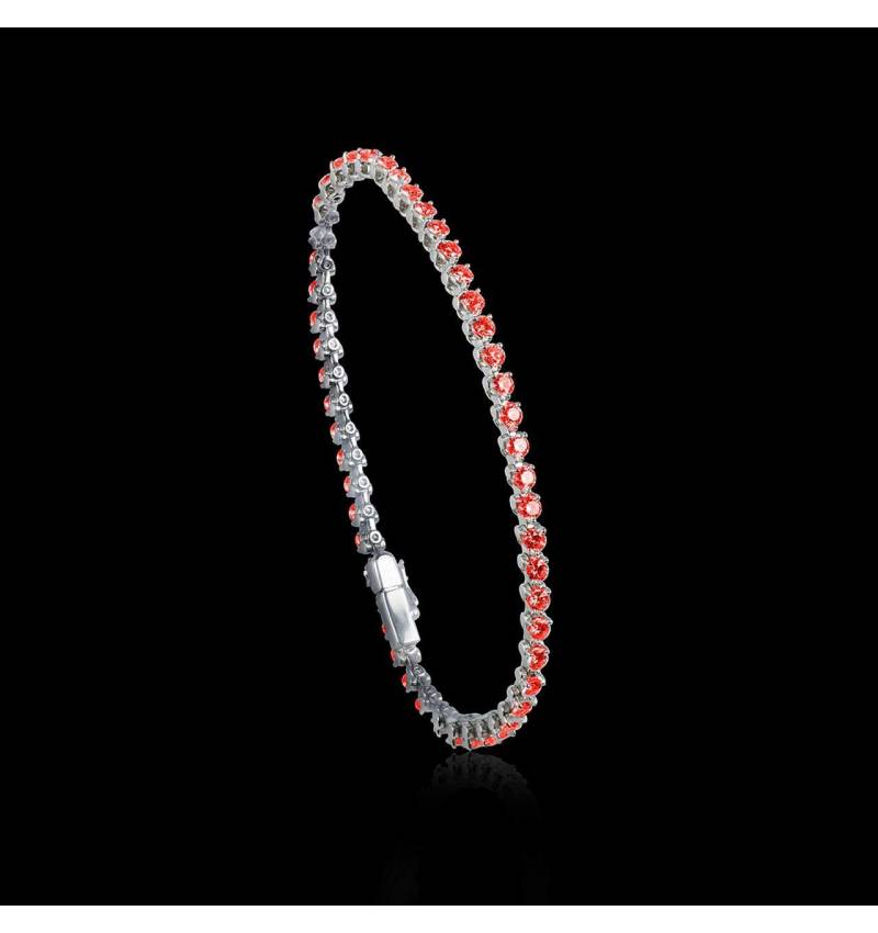 Bracelet rubis 3,71 carats or blanc Rivière