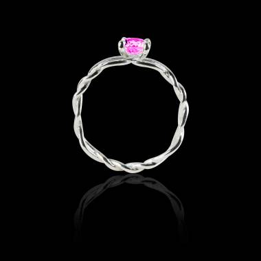 Bague de fiançailles Tourmaline rose Entrelassée