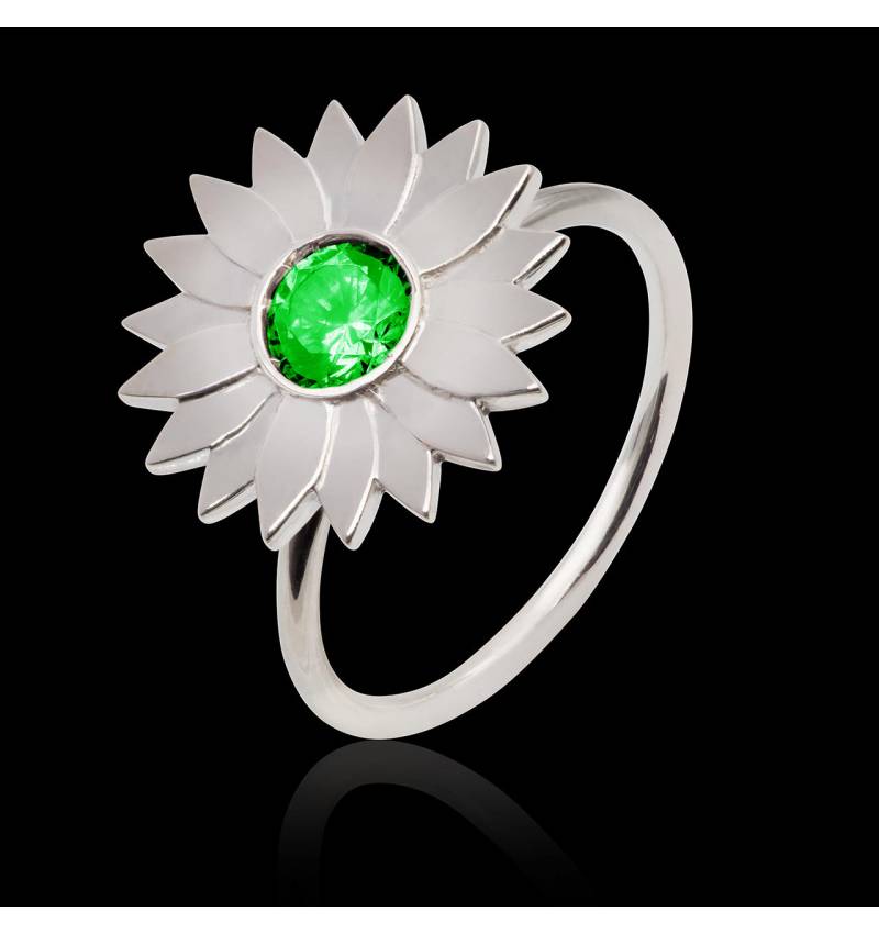 Bague de fiançailles émeraude Marguerite solo