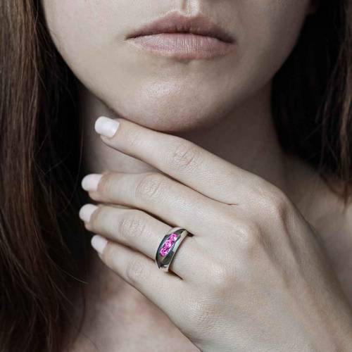 Bague saphir rose Amélie