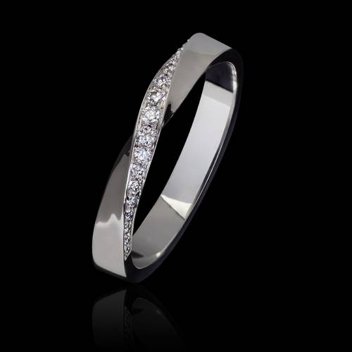 Alliance mariage femme platine-diamants-Auxence