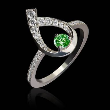 bague émeraude-diamants-flamme