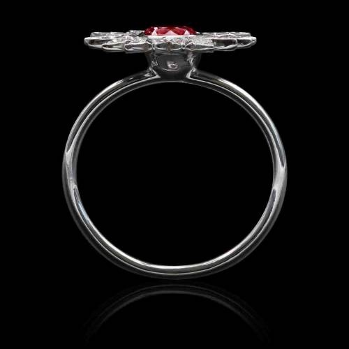 Bague rubis - diamant-or blanc-Marguerite