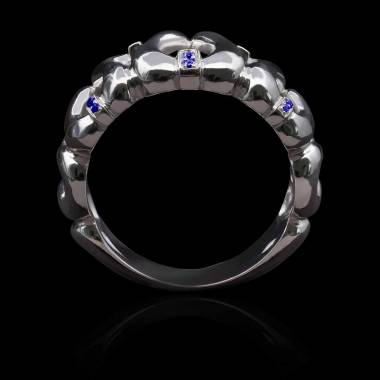 Bague saphir bleu-or blanc-Boreale