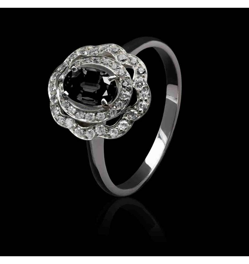 bague-diamant-noir-or blanc-Carla