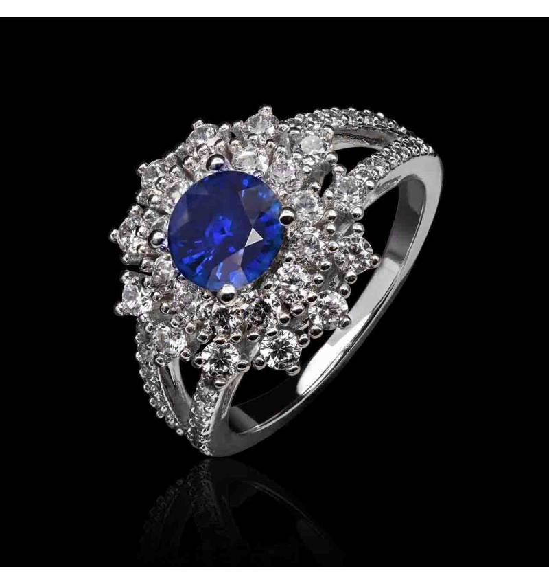 bague-saphir bleu-or blanc- gabrielle