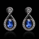 boucles oreilles-saphir bleu-or blanc-attique