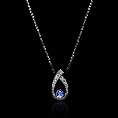 Pendentif- saphir bleu-flamme