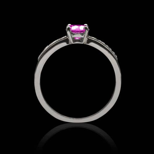 bague saphir rose-or blanc-kelly