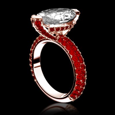 Bague Orphée diamant et rubis or rose - Jaubalet